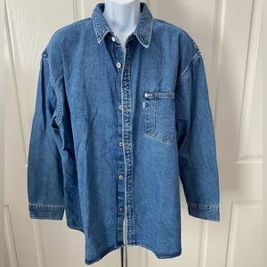 NEW wTag-LEVI’S Denim Oversized Button Shirt XL